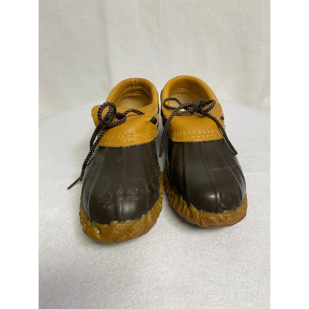 Land Rover Duck Boots Slides Size 5‎ Brown Yellow Lace Up Rubber